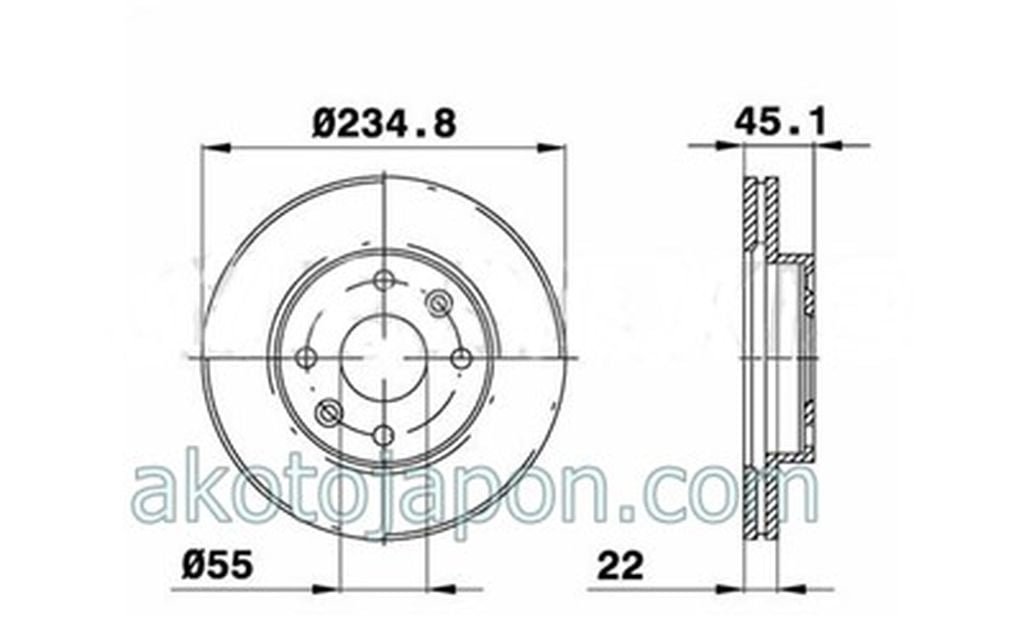 FREN DİSKİ ÖN RIO 1,3 00-05 235MM HAVALI