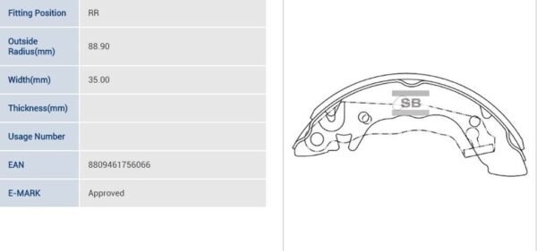 BALATA ARKA ACCENT 00-02 EXCEL ELANTRA 90-95 (KAMPANA)