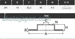 FREN DİSKİ ÖN GETZ 02- HAVALI 240MM-19-4