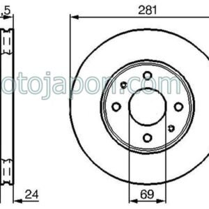 FREN DİSKİ ÖN CARISMA 00-06 VOLVO S40 V40 281MM