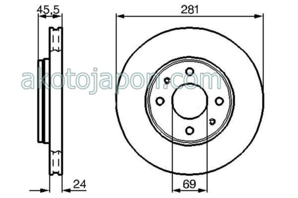 FREN DİSKİ ÖN CARISMA 00-06 VOLVO S40 V40 281MM