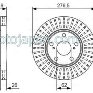 FREN DİSKİ ÖN COROLLA 13-18 AURIS 13-18  277MM