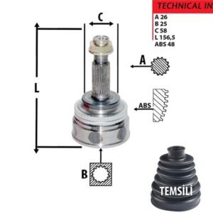 AKS KAFA DIŞ COROLLA 03-07 COROLLA 13- 1.4  D4D  AVENSİS 02-08 2.0 ABS