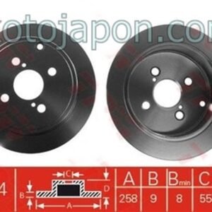 FREN DİSKİ ARKA COROLLA 02-05 VERSO 03-06 258MM (BENZİNLİ)