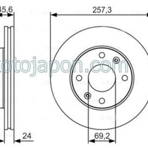 FREN DİSKİ ÖN ELANTRA 00-04 MATRIX 01-10 HAVALI 257MM