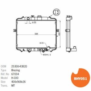 RADYATÖR SU H100 MİN 94-08 KMY 97-03 L300 PLASTİK