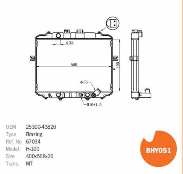 RADYATÖR SU H100 MİN 94-08 KMY 97-03 L300 PLASTİK