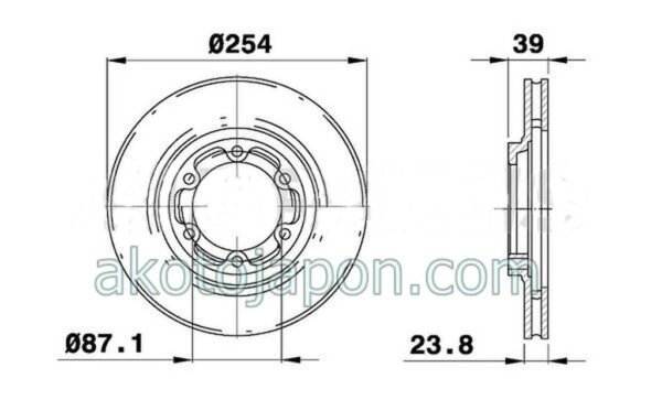 FREN DİSKİ ÖN L200 98-05 6 BİJON 254 MM
