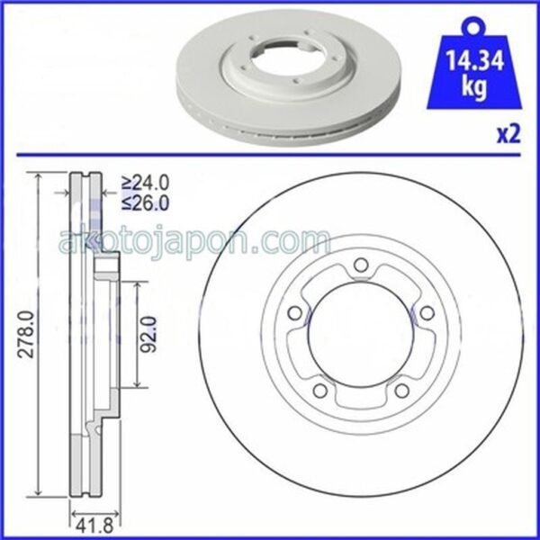 FREN DİSKİ ÖN BONGO 12- TK. (278MM)