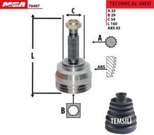 AKS KAFA DIŞ CARISMA 1,6 96-00 29 DİŞ ABS Lİ