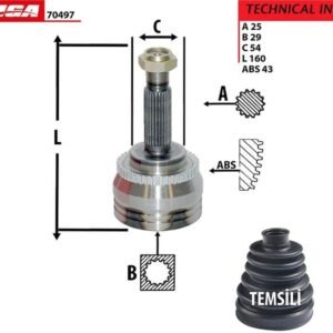 AKS KAFA DIŞ CARISMA 96-00 29 DİŞ ABS Lİ