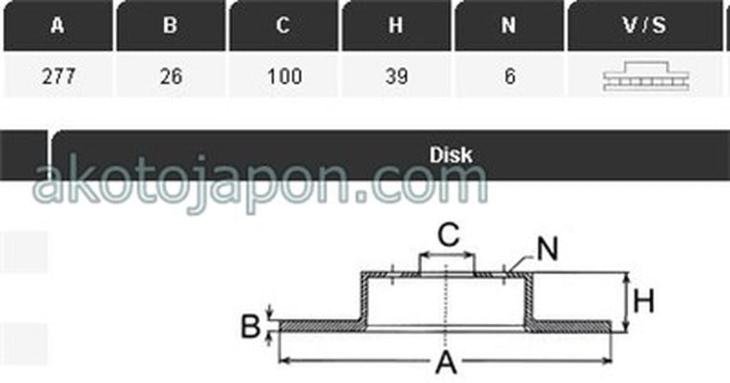 FREN DİSKİ ÖN MICRA K12 03-10 NOTE 06-12 CLIO 3 06- 260MM