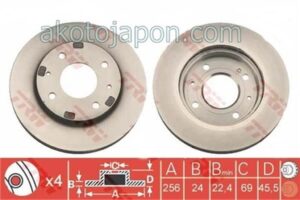 FREN DİSKİ ÖN CARISMA 1,8 95-00 GALANT 91-96 COLT 04- S40 97-00 256MM