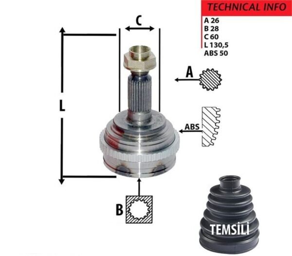 AKS KAFA DIŞ CIVIC 01-06 1,6 ABSLİ 50T
