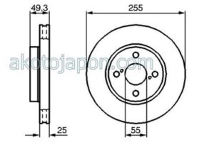 FREN DİSKİ ÖN COROLLA 00- VVT VERSO 03- (BENZİNLİ) 255MM