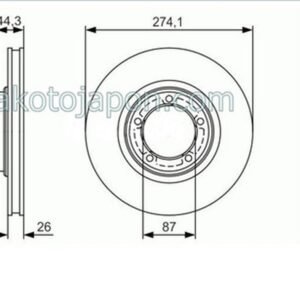 FREN DİSKİ ÖN H100 KMYT 04- STAREX 03- BONGO 04- SANTAFE (274MM)