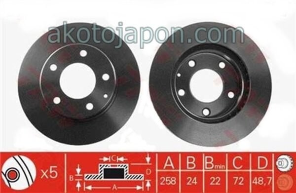 FREN DİSKİ ÖN 626 92-01 258MM