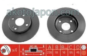 FREN DİSKİ ÖN 323 90-95 96-98 B6 TK. 235MM HAVALI