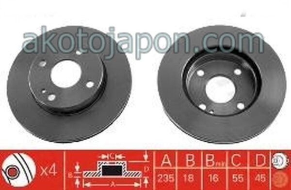FREN DİSKİ ÖN 323 90-95 96-98 B6 TK. 235MM HAVALI