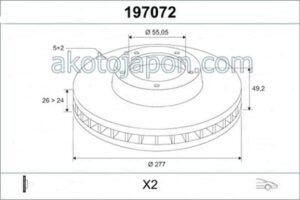 FREN DİSKİ ÖN AVENSIS T25 SD VVTI 1,6 1,8 2,0 03-