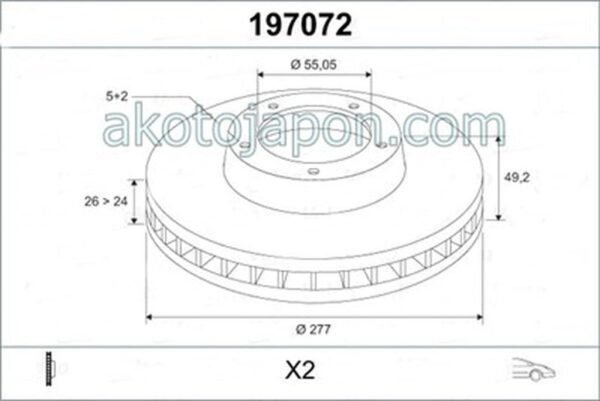 FREN DİSKİ ÖN AVENSIS T25 SD VVTI 1,6 1,8 2,0 03-
