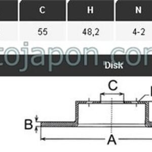 FREN DİSKİ ÖN COROLLA 1,6İ AE101 255*22*55*48 HAVALI