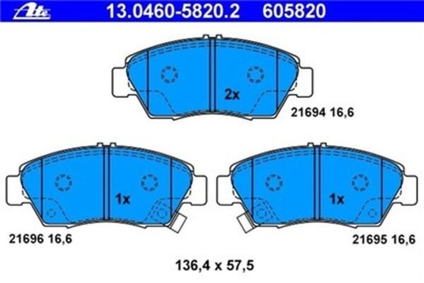 BALATA ÖN CIVIC 1,6 96-00 MONDEO 93-00 VTEC 04- 136,5MM