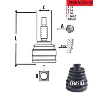 AKS KAFA DIŞ CEED I30 CERATO 08- DİZEL 27X60X26-ABS-46