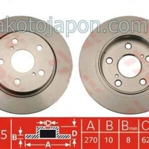 FREN DİSKİ ARKA COROLLA 07-18 AURIS 07-18 270MM (DİZEL)