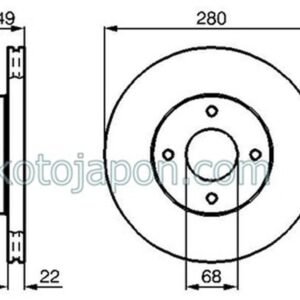 FREN DİSKİ ÖN PRIMERA P11 96-02 ALMERA 00-03 280M-4