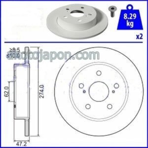 FREN DİSKİ ARKA COROLLA 19- 274*5MM (BENZİNLİ-HYBRID)
